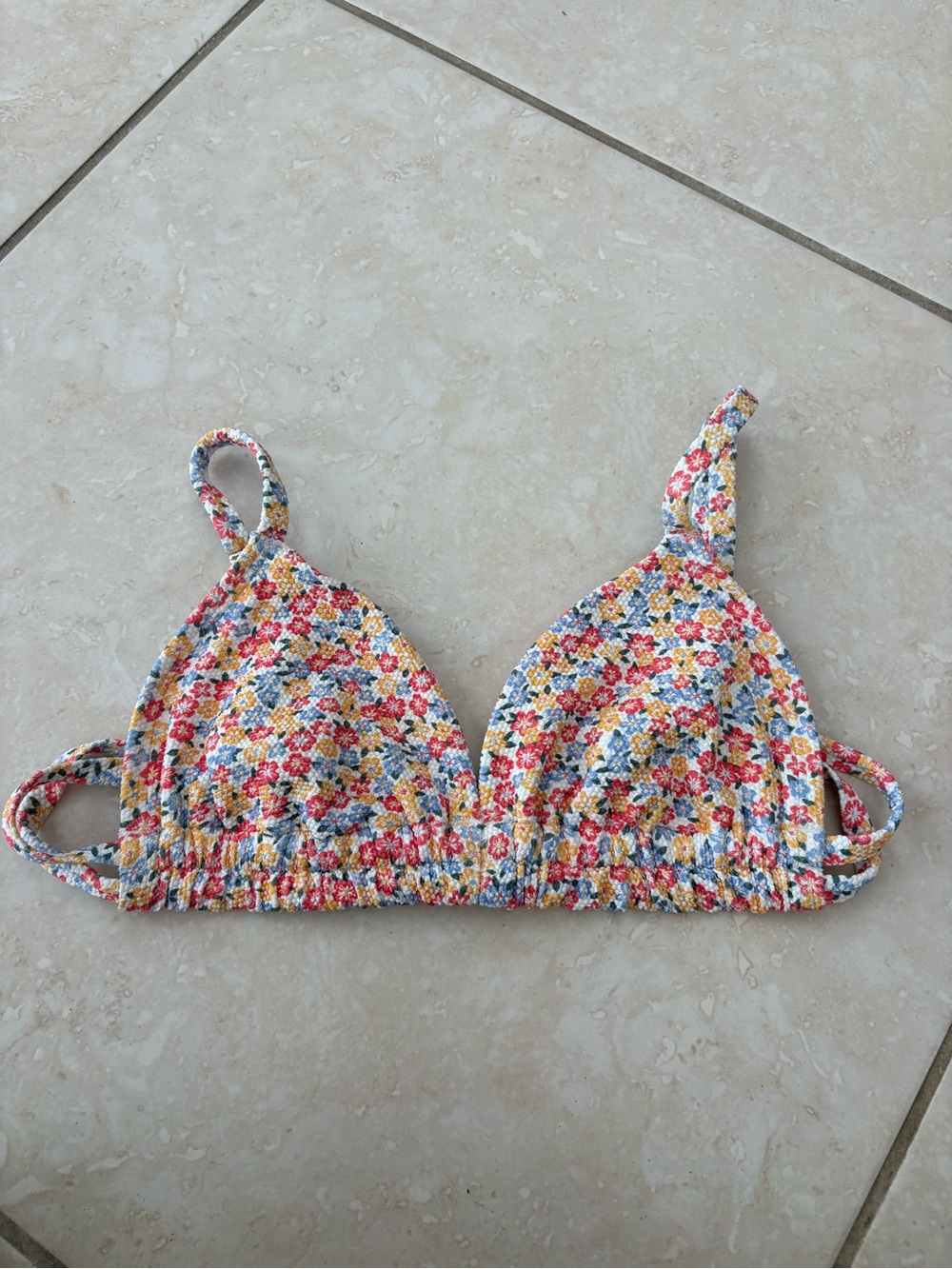 Multicoloured floral bikini top size M